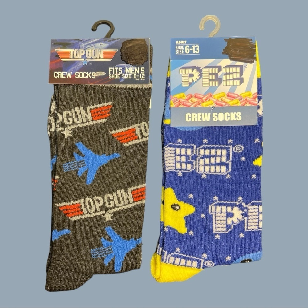 Top Gun & PEZ Graphic Crew Sock Bundle (2 Pairs) | Men’s Size 6–12